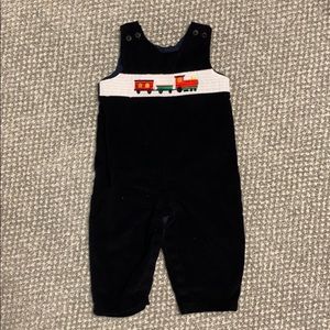 Smocked Corduroy Overalls